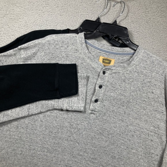 The Foundry Supply Co. Other - The Foundry Supply Co Henley Mens 4XLT Black Gray Waffle Knit Thermal 2 Pack